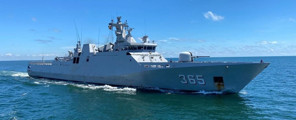 The corvette KRI Diponegoro on the high seas