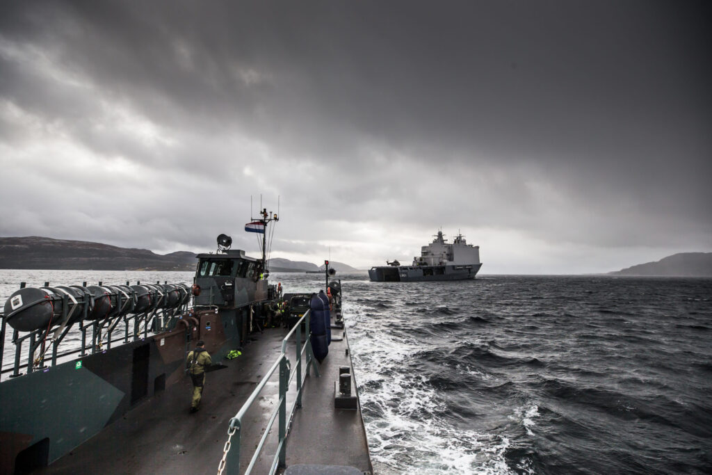 HNLMS Johan de Witt in Norway during the Trident Juncture exercise