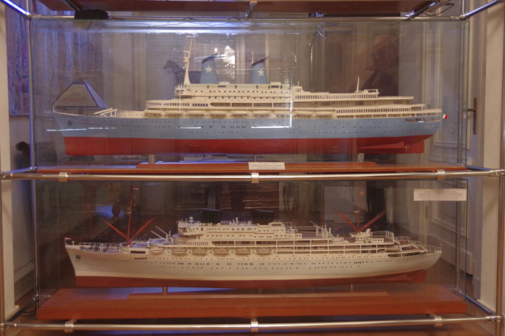 Jaap has also recreated the legendary Willem Ruys in miniature. Below: a model of the original ship. Above: as it looked when it was in service as Achille Lauro. Photo: Bo van Scheyen.