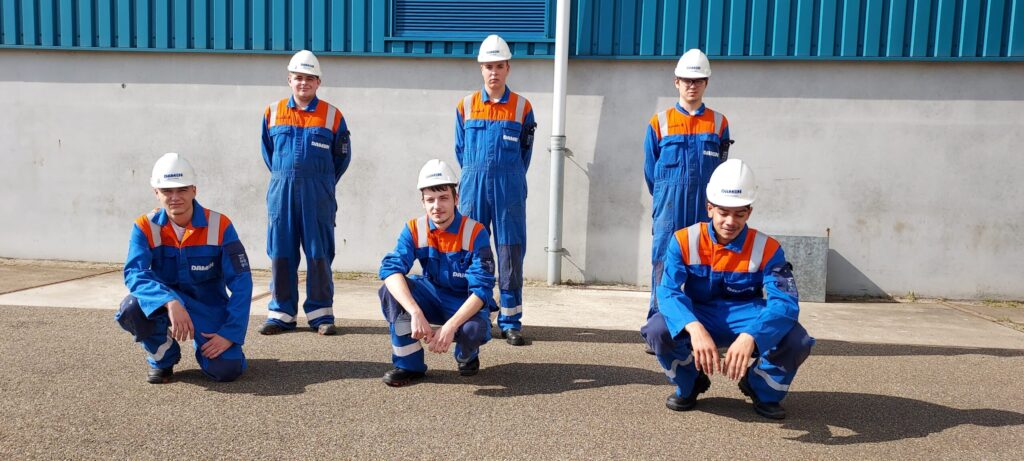 Six of the 'BBL'-students started at Damen Naval on 6 September 2021. From left: Jonas van der Heijden, Youri van Putten, Hubert Dametka, Jurgen Dronkers, Coen Thiellier en Martyllo Henriquez.