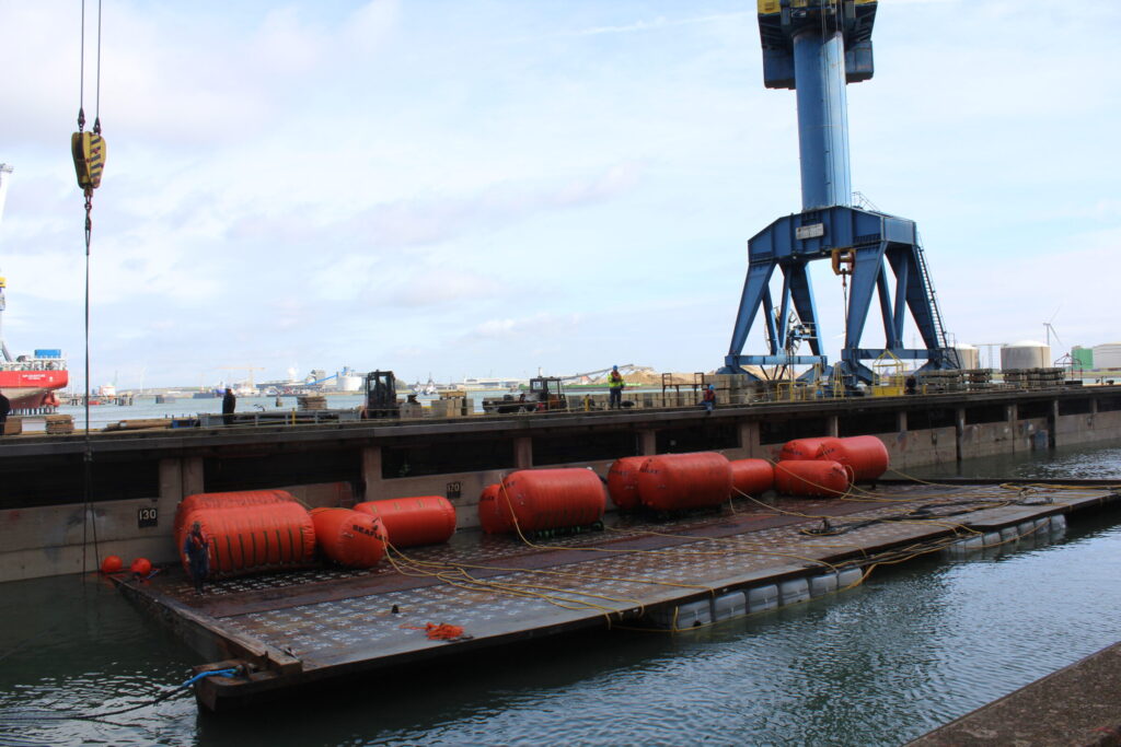 The repaired dock door dates from the early 1960s.