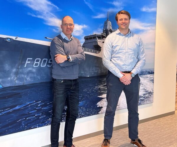 Paul Everts of DMO (left) and Bob de Smedt of Damen Naval.