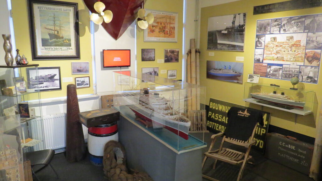 The Rotterdam Lloyd room has models of both the famous passenger ship Willem Ruys and sister ship MS Kungsholm.