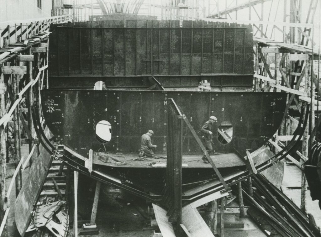 HNLMS Philips van Almonde under construction before the war.