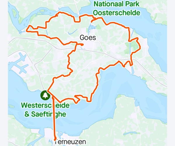 De 120-kilometer-route ging door de Westerscheldetunnel.