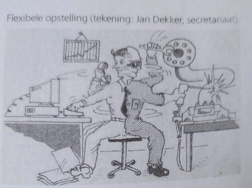 Naast al zijn andere werkzaamheden maakte Jan Dekker af en toe illustraties voor de papieren versie van Schelde Schakels.