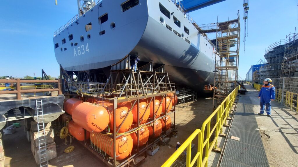 The floatation device provided the stern with more buoyancy.