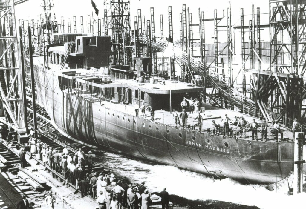 HNLMS Johan Maurits was launched at the Royal Schelde Shipyard in Vlissingen in 1931.