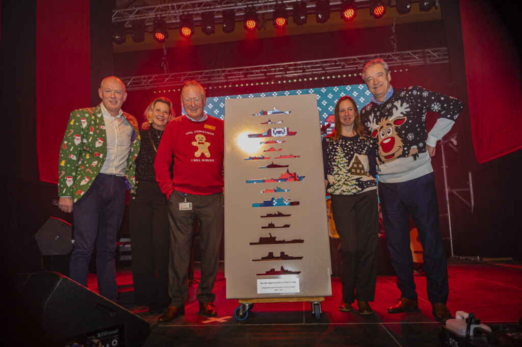 Hein was presented with a steel artwork that showed the silhouettes of all the ships delivered since 2004.