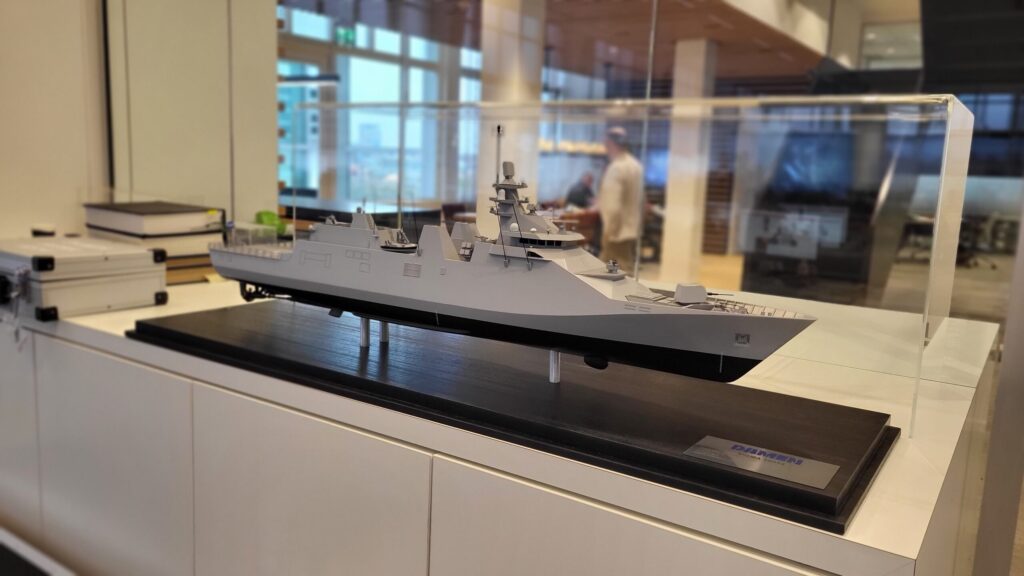 A ship model was created for the Colombia project to be used at trade fairs.