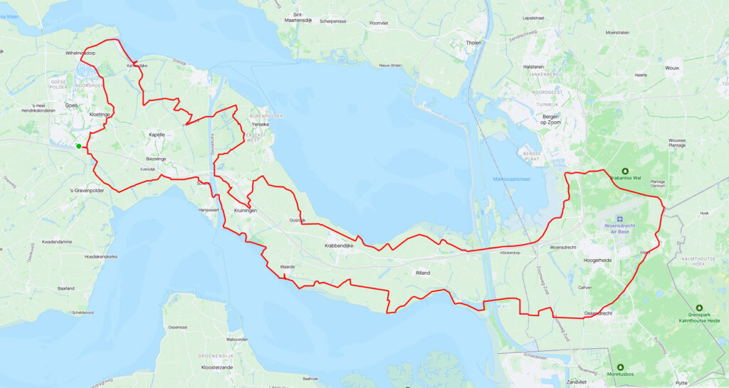 De 120km route ging richting West-Brabant.