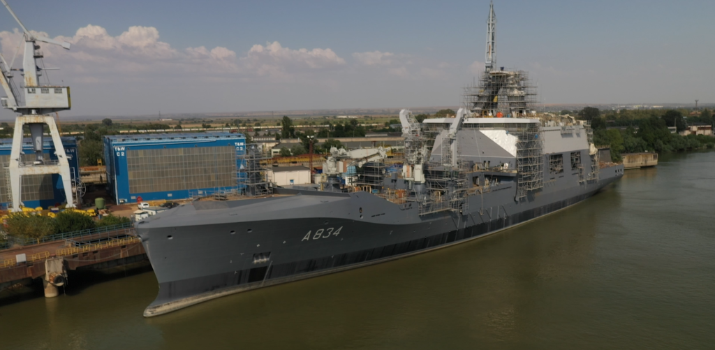 CSS Den Helder is at the finishing quay in Galați, Romania, and the first smoke was a memorable milestone for the project.