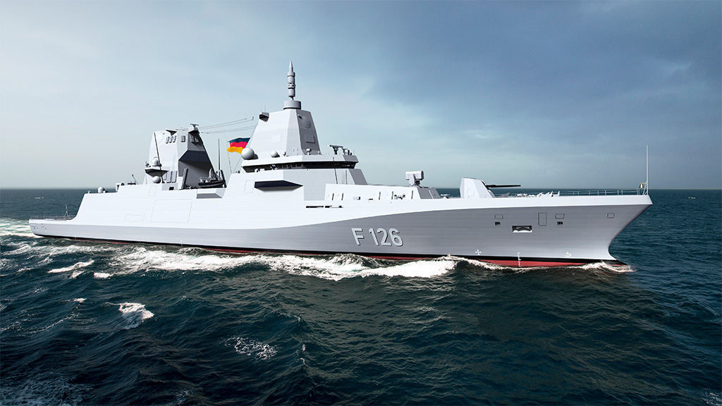 The aft ships of the F126 frigates are built in Wolgast, the forward ships in Kiel.