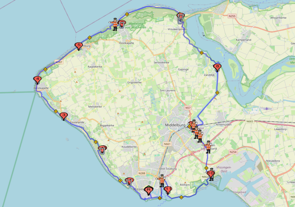 Around the island: the race course of the '65 of Walcheren'.