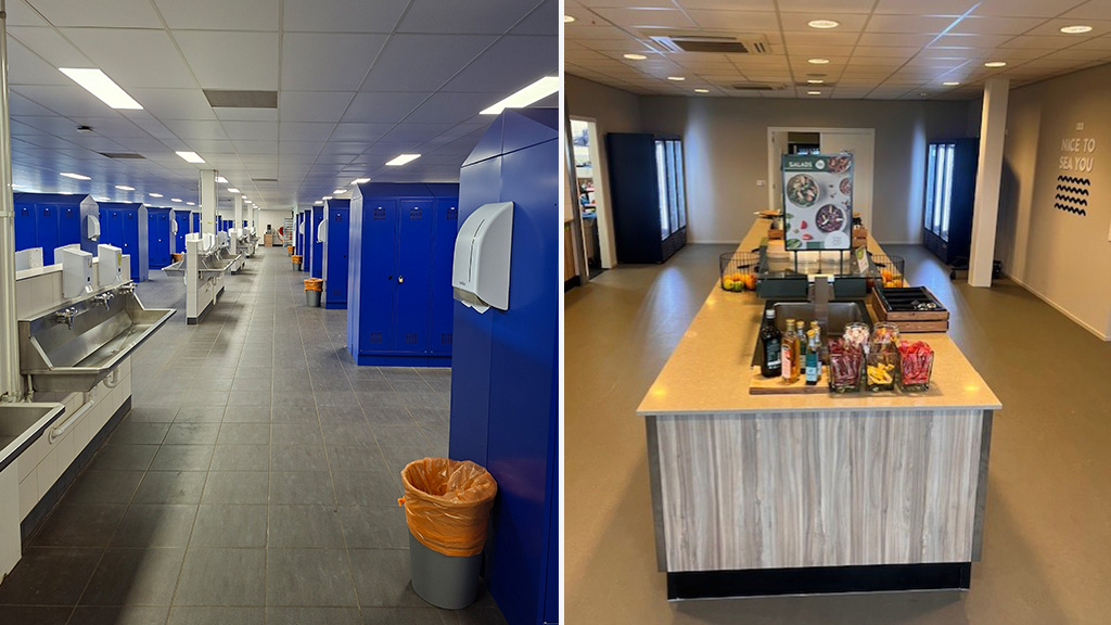 DSV heeft vernieuwde was- en kleedruimtes voor het personeel en een nieuwe kantine en keuken.